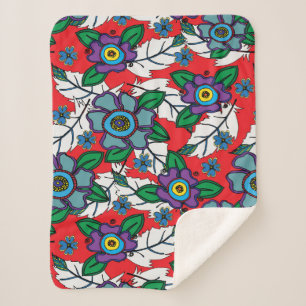 Red Feather Throw Blanket