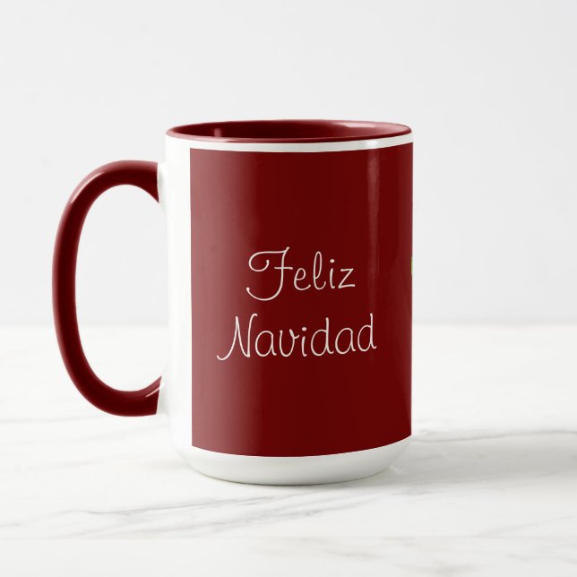 Red Feliz Navidad Cactus Mug (Gauche)