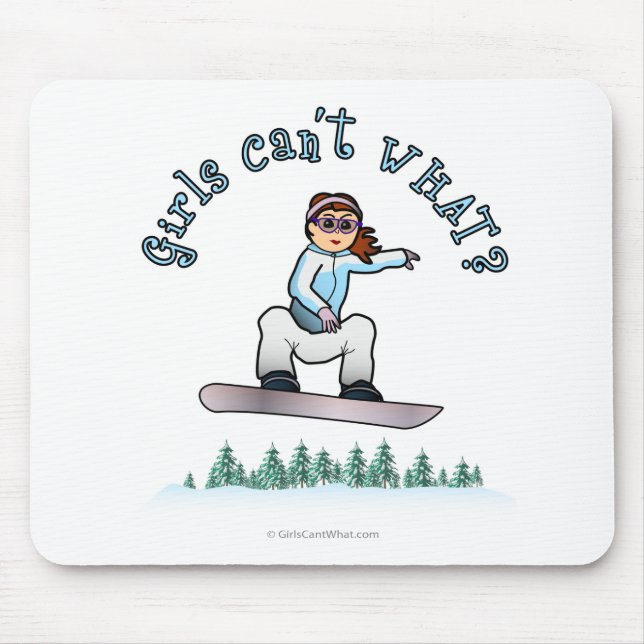 Red Female Snowboarder Mouse Pad (Front)