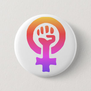 Red Feminism Symbol 2 Inch Round Button
