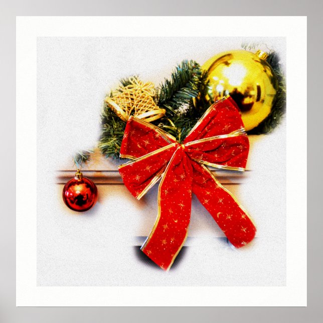 Red festive bow poster (Front)
