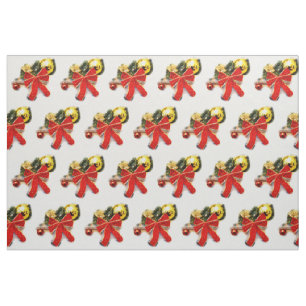 Red festive bows fabric