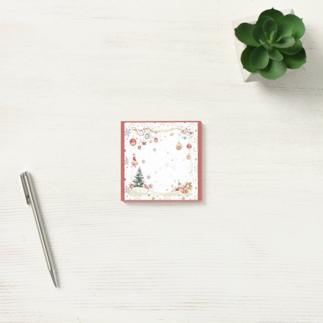 Red Festive Christmas Post-it Notes (Office)