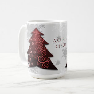 Red Festive Christmas Tree Coffee Mug
