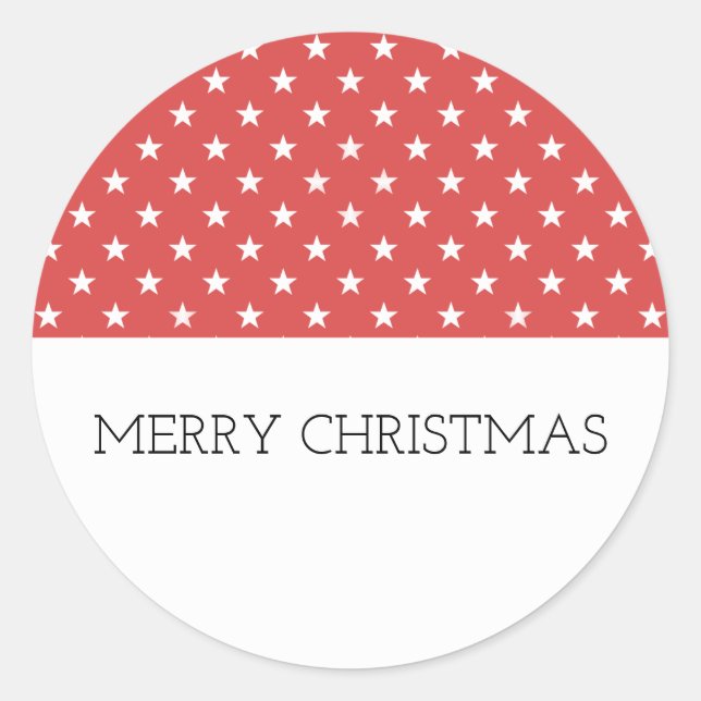 Red Festive Stars Holiday Stickers (Front)