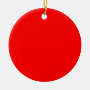 Red FF0000 Ceramic Ornament