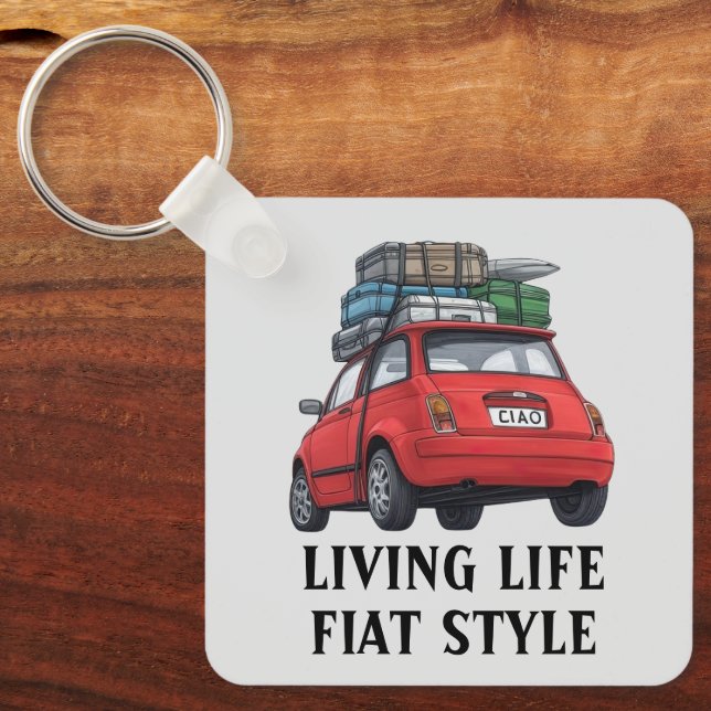 Red Fiat Car Keychain (Front)