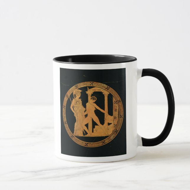 Red-figure cup depicting Athena, Theseus (Right)