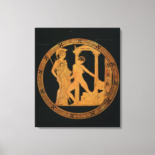 Red-figure cup depicting Athena, Theseus Canvas Print