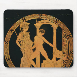 Red-figure cup depicting Athena, Theseus Mouse Pad