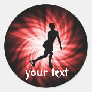 Red Figure Skating Classic Round Sticker
