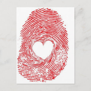 red-fingerprint-with-heart postcard
