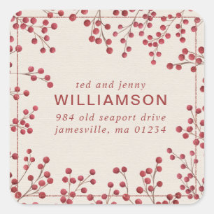 Red Fire Berry Return Address Label