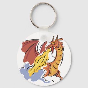 red fire-breathing dragon keychain