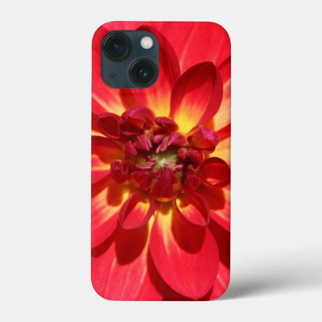 Red Fire Dahlia Flower Case-Mate iPhone Case (Back)