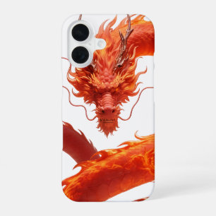 Red Fire Dragon Art Mythical Flame Dragon Design iPhone 16 Case
