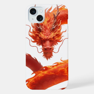 Red Fire Dragon Art | Mythical Flame Dragon Design iPhone 15 Plus Case