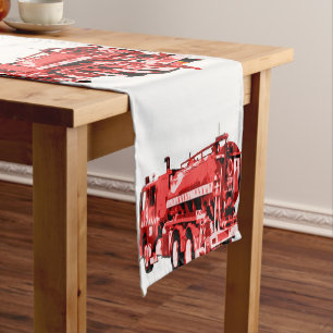 Red Fire Engine Oil Paint,  Short Table Runner