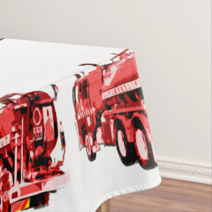 Red Fire Engine Oil Paint, Tablecloth