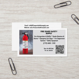 Red Fire Extinguisher Fire Safety   Business Card