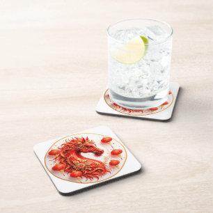 Red Fire Horse – 2026 New Year Celebration Design Coaster