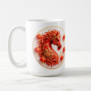 Red Fire Horse – 2026 New Year Celebration Design Coffee Mug