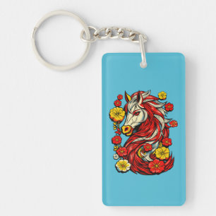 Red Fire Horse – Chinese Zodiac 2026 Keychain