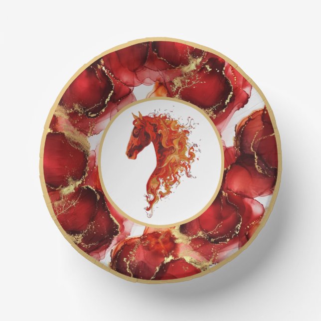 Red Fire Horse Paper Plate (Front)