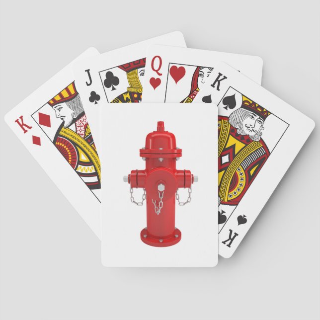 Red Fire Hydrant Playing Cards (Back)