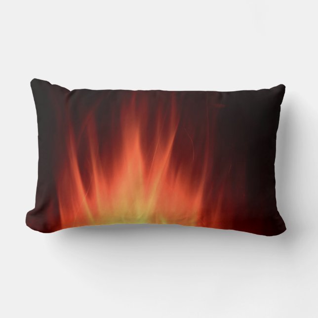 Red fire illustration lumbar pillow (Front)