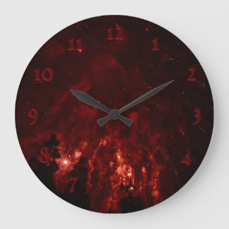 Red fire modern large clock