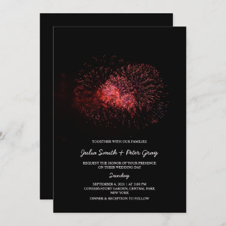 Red Fire on the Sky Wedding Invitation