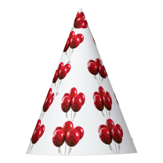 Red Fire Truck Birthday Party Hat (Front)