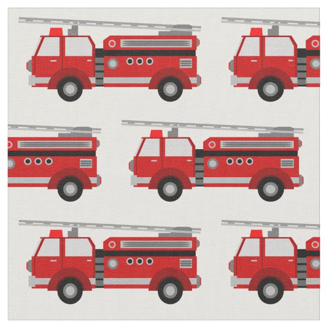 Red Fire Truck Fabric (Close Up)