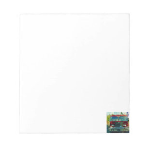 Red Fire Truck Fireman's Art Gift Notepad