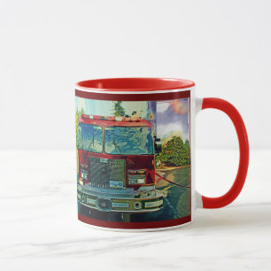 Red Fire Truck Fireman's Drinking Mug