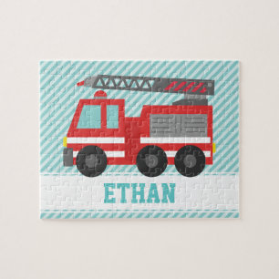 Red Fire Truck Kids Personalized Jigsaw Puzzle
