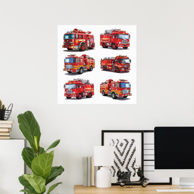 Red Fire Truck Poster (Home Office)