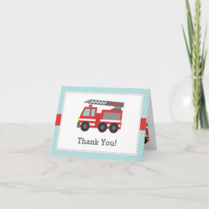 Red Fire Truck Thank You Note Card