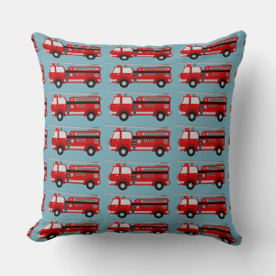 Red Fire Truck Throw Pillow