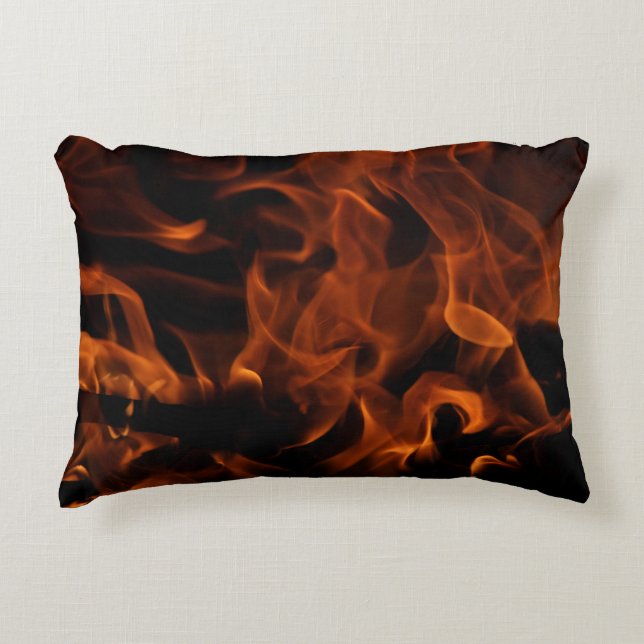 Red fire wallpaper accent pillow (Front)