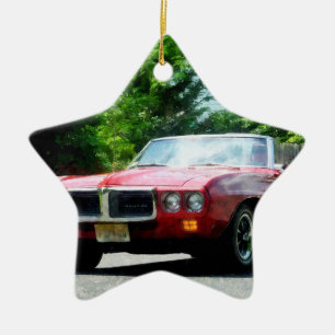 Red Firebird Convertible Ceramic Ornament