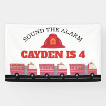 Red Firefighter Alarm Firetruck Birthday Supplies