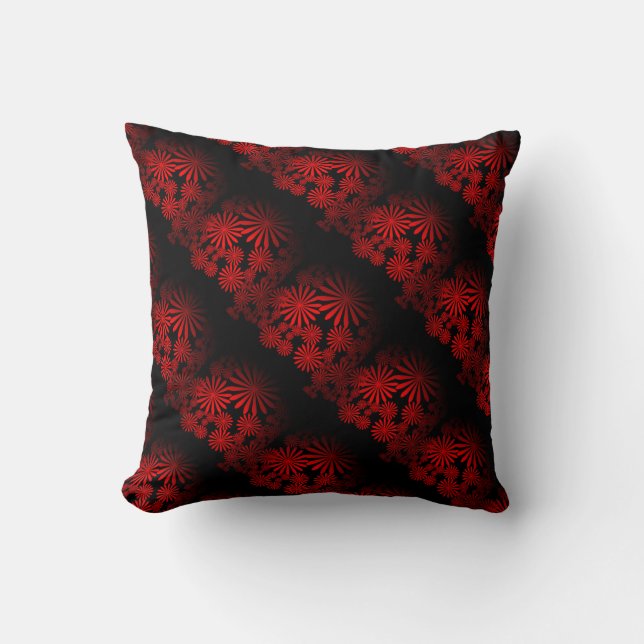 Red Fireworks Throw Pillow (Front)