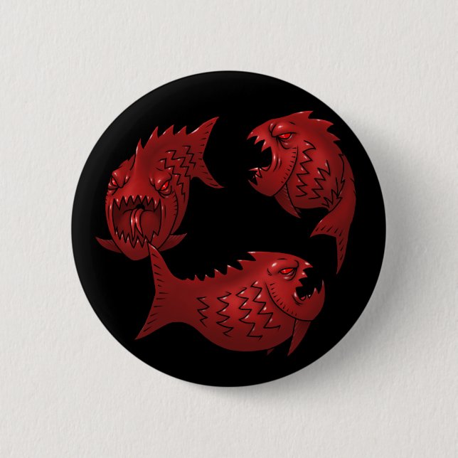 Red Fish 2 Inch Round Button (Front)