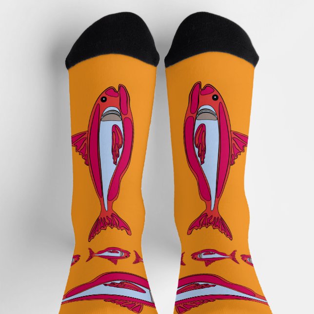 Red Fish Crew Socks (Top)
