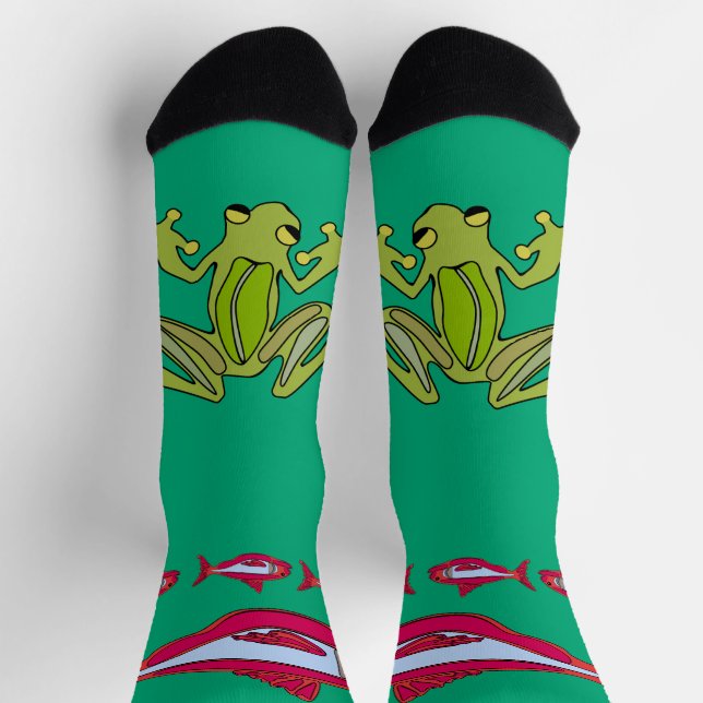 Red Fish Crew Socks (Top)