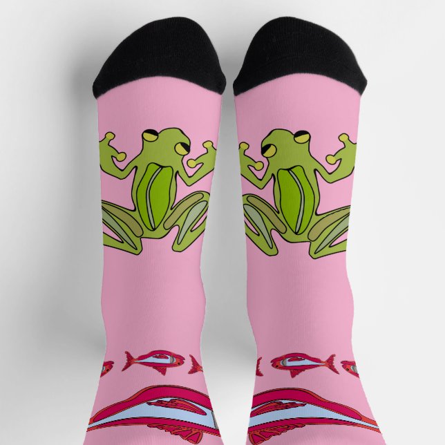 Red Fish@Frog Crew Socks (Top)