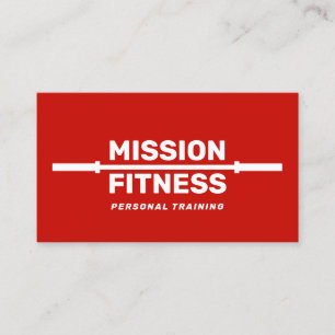 Red Fitness Personal Trainer Training  Business Card