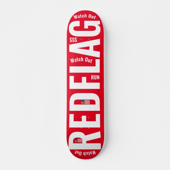 RED FLAG !!!  JMT JAMAICA 7 3/4" Skateboard Deck (Front)
